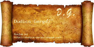 Dudics Gergő névjegykártya