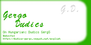 gergo dudics business card