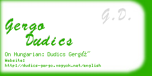 gergo dudics business card